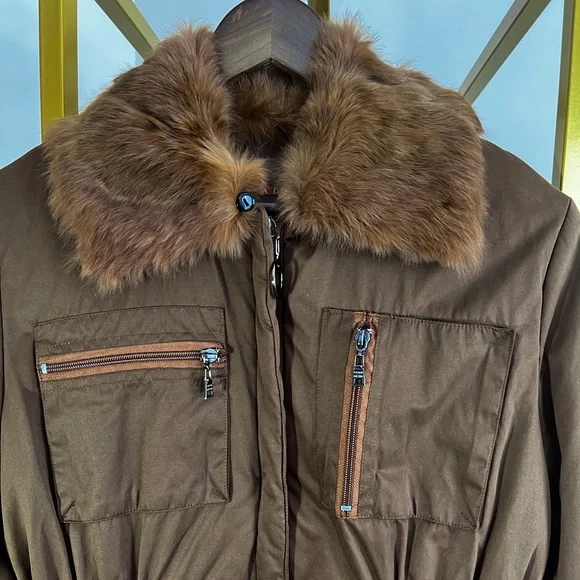 Prada Sgv126 Jacket Prada Women's 09W Jacket W/Fur Collar